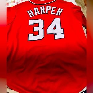 Bryce Harper Majestic Washington Nationals Alternate Red Men's Jersey